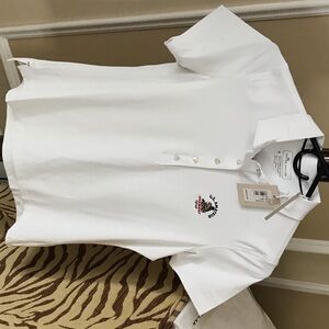 Peter Millar White Polo Shirt with Embroidered Logo